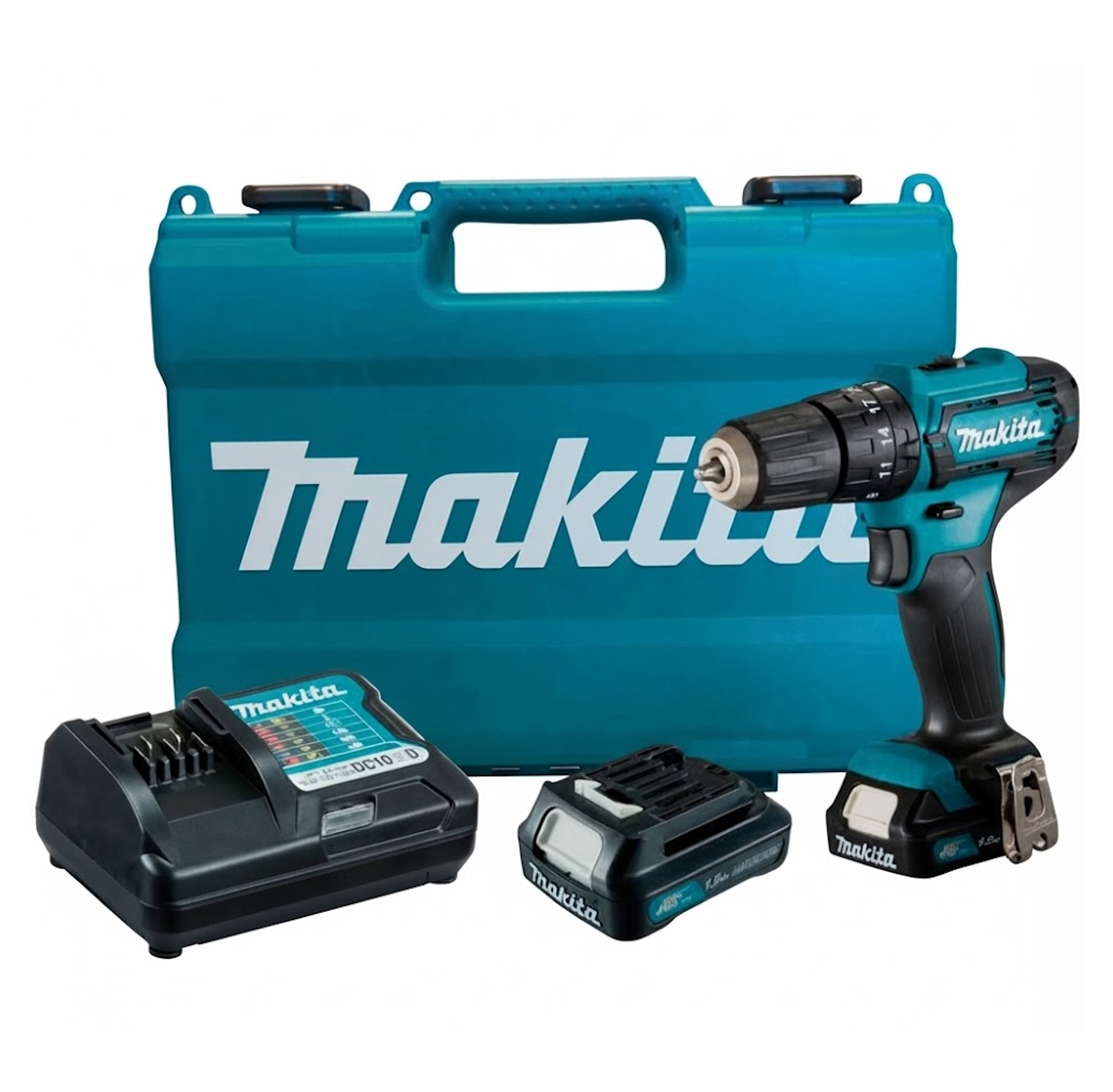 Parafusadeira e Furadeira a Bateria Makita com Maleta, Baterias e Carregador